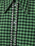 checked embellished blouse
