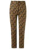 printed straight cropped trousers