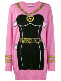 bustier intarsia knitted dress