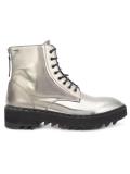 metallic lace-up boots