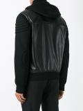 mixed material bomber jacket