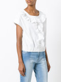 elasticated hem ruffled blouse