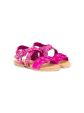 glitter crossover strap sandals
