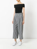 checked loose-fit trousers