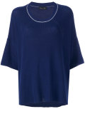 cropped sleeve sweater