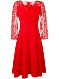 floral lace flared dress