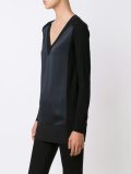 contrast panel fine knit jumper
