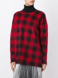 checked sweater