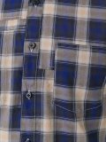 topstitched patchwork checked shirt