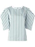 oversized sleeves striped blouse