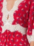 v neck printed dress