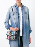 contrast print satchel bag