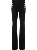 double fastening flared trousers