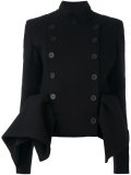 double-breasted draped jacket