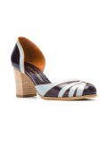 block heel panelled shoes