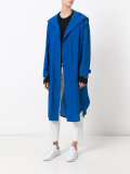 buttoned hooded coat