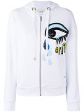 sequins eye zip up hoodie 