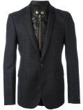 layered effect mixed media blazer