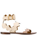 scallop strap sandals