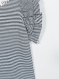 striped ruffled T-shirt 