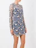 flower motif fitted dress