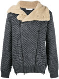 shearling collar knit jacket 