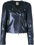 sequinned biker jacket