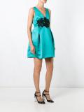 lace appliqué satin dress