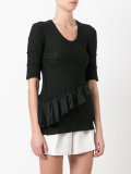 frill-trim fitted top