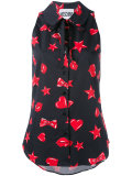kiss printed sleeveless shirt 