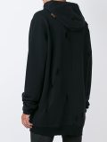logo print distressed hoodie