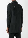 zip detail striped blazer