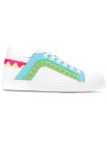 stripes detail lace-up sneakers