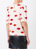 lips print blouse