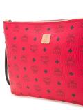 logo print zipped clutch