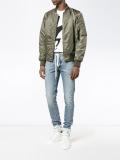 sprayed hem jeans 