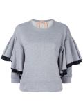 ruffled sleeves sweatshirt