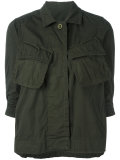 crinkled effect military jacket