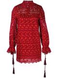 collared floral lace shirt dress