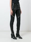 zipped biker trousers
