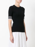 contrast short sleeve sweater