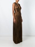 'Rita' pleated plunge neckline gown