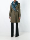 fur trimmed military coat 