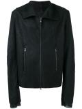 zipped leather jacket