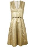 metallic flared dress