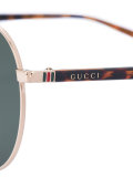 mixed material aviator sunglasses