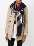 checked frayed scarf