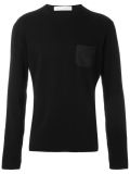 leather patch pocket jumper