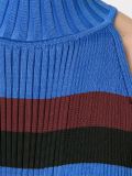 stripe ribbed knit blouse