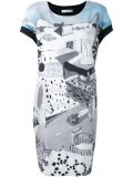 contrasting printed panel dress